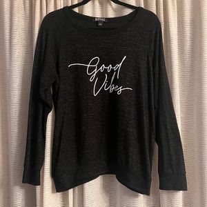 Buffalo David Bitton Charcoal ‘Good Vibes’ Printed Cozy Top